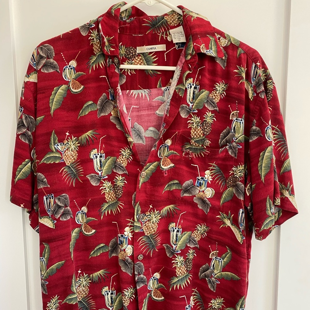 Campia Moda Hawaiian Collared Shirt Red